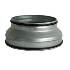 Tubo piegato riduttore zincato simmetricamente con guarnizione da Ø80 mm a 315 mm