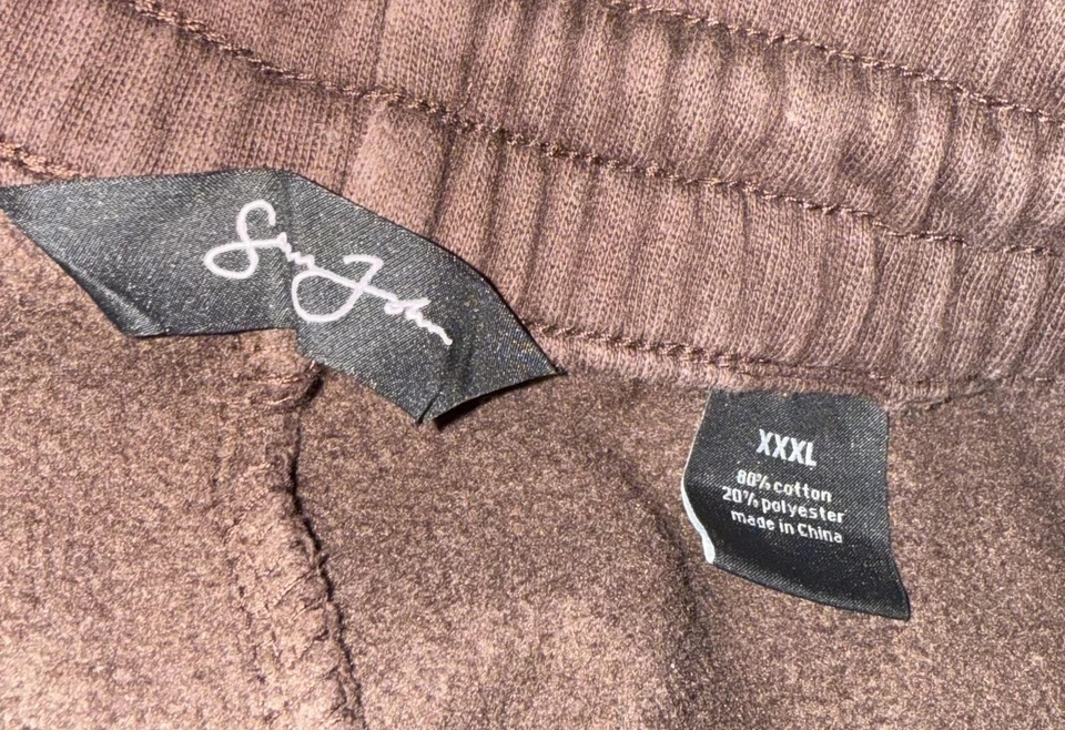 Pantalones deportivos Sean John para hombre 3XL marrón polar joggers cintura elástica bolsillos puños Foto 3 de 3