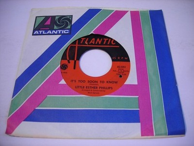 w SLEEVE Little Esther Phillips It's Too Soon to Know / You're Reason 1964 45rpm