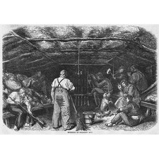 FRANCE Military Camp of Chalons - A Soldiers Hut - Antique Print 1857
