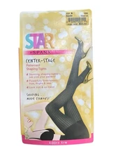 Spanx Star Power Center Stage Patterned Shaping Tights Ribbed Row Sz A Bacbl New