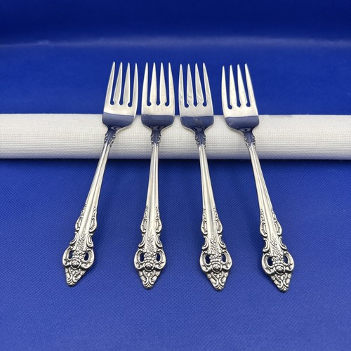 Oneida Community CHERBOURG Stainless Salad Fork Glossy Silverware Flatware Lot 4