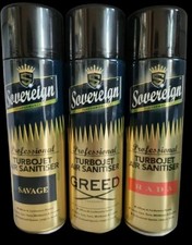 Sovereign Turbojet Air Sanitiser Freshener Spray Mix Pack Of 6 Rada Greed Savage