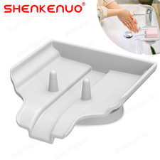 1PC White Soap Dish Saver Holder Suction Dryer Waterfall Drain Clean Dry US