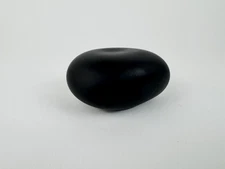 Modern Smooth Black Stone Paperweight – Minimalist Desk Rock Art Decor