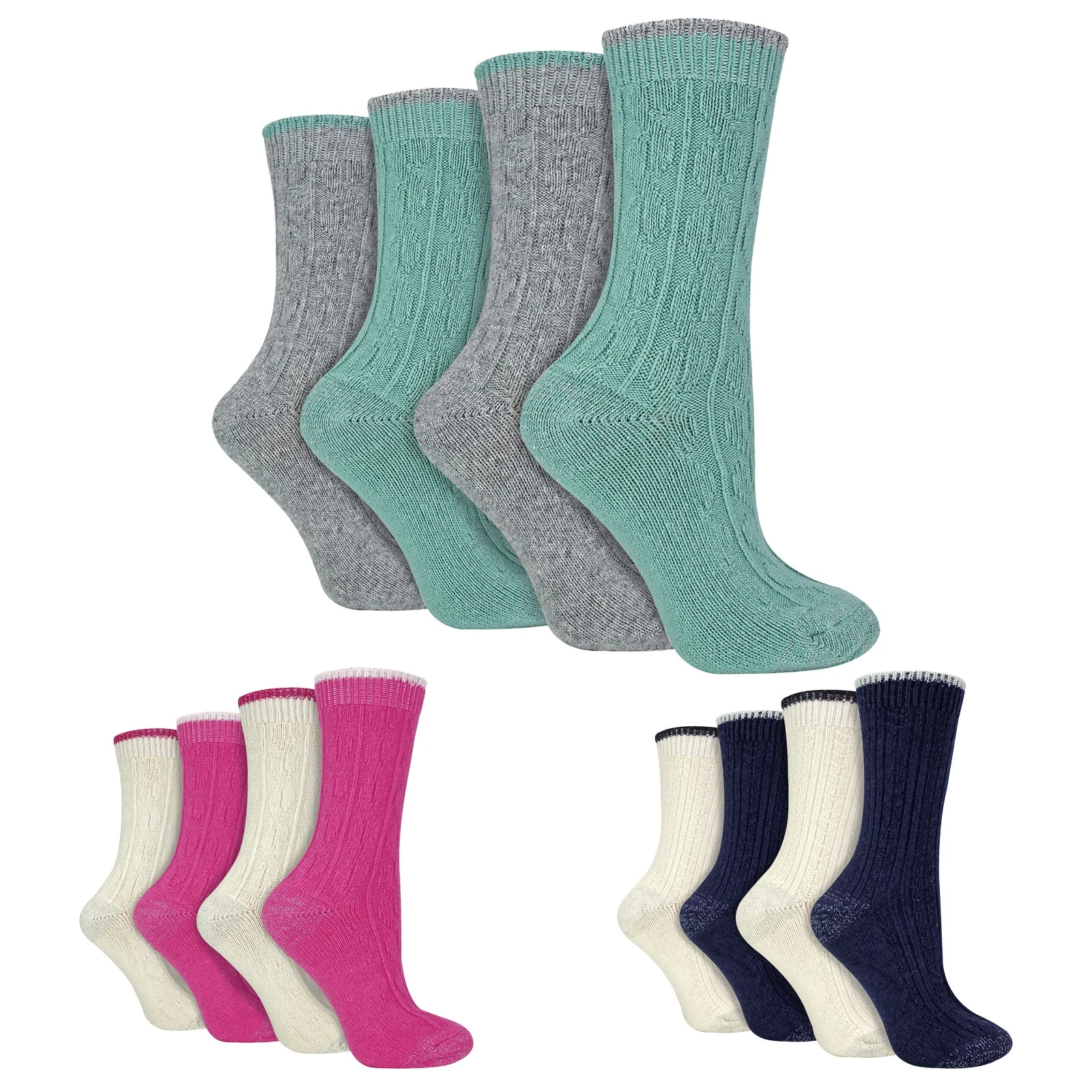 Womens Wool Lurex Heel And Toe Socks by WILDFEET , 4 Pack Novelty Socks