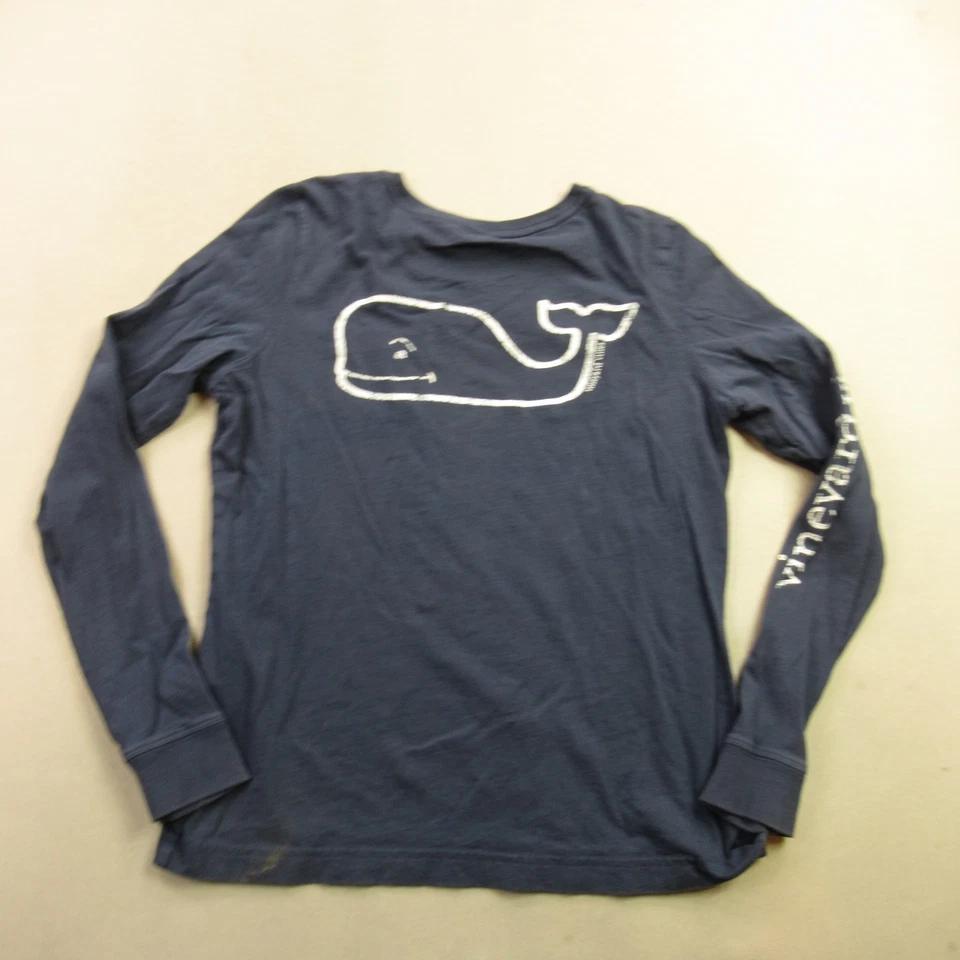 Vineyard Vines Shirt Girls Small Blue Long Sleeve Pocket Crew Neck Casual - Image 4 of 4