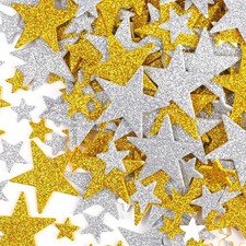 904pcs Star Stickers, Gold and Silver Glitter Foam Self Adhesive Star