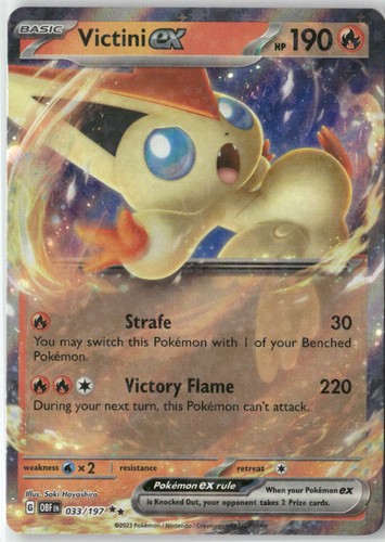 Victini ex 033/197 Ultra Rare Obsidian Flames Pokemon Holo Moderately Played