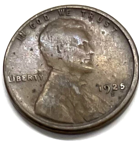 1925 S Lincoln Wheat Cent Average Circulated Copper G VG Penny Old Estate Coin