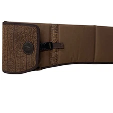 BUFFALO HIDE & CANVAS PADDED SHOTGUN SLEEVE SLIP CASE 50/52/54 BRN