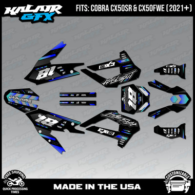 Graphics Kit for COBRA CX50SR CX50FWE 2021-2026 Rebel Series - Blue