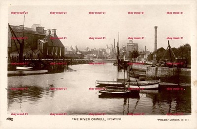 Der Fluss Orwell Ipswich Echtfoto Postkarte gestempelt Mai 1930 gebraucht PHILCO