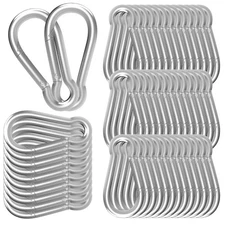 50-Pack M8 Carabiners Clip Heavy Duty Spring Snap Hook, 3Inch Galvanized Stee...