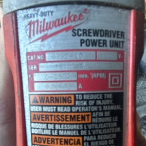 Milwaukee 6792-20 Corded Electric Screwdriver Red 0-2500 RPM Power Unit