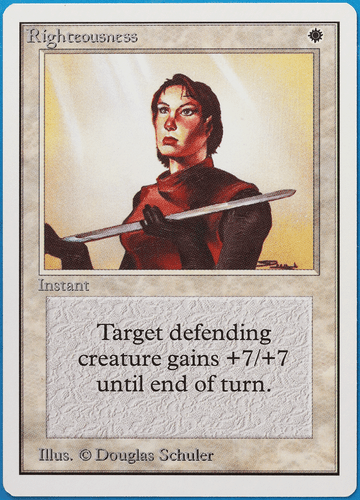 Righteousness Unlimited NM White Rare MAGIC GATHERING CARD (ID# 501722) ABUGames - Picture 1 of 2