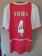Patrick Vieira Maillot Autographe Arsenal Invincible QR Code Beckett