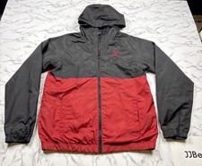 Air Jordan Jacket Youth XL Red Black Color Block Full Zip Jumpman Windbreaker