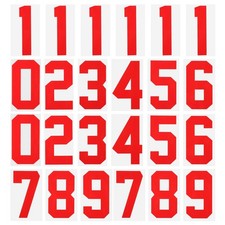 Iron on Number 0 to 9 Heat Transfer 8" Red Single Number 24Pcs