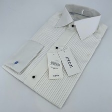 Eton Dress Shirt Mens S 15 - 38 White Long Sleeve Slim Fit Collared Button Up