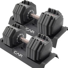 Adjustable Dumbbell Set - Quick Select Weights for Strength Training, 25-55 LB,