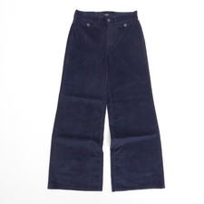 NEW J.Crew Women Wide Leg Trouser Washed Velvet Pants Navy Blue CP822 26P Petite
