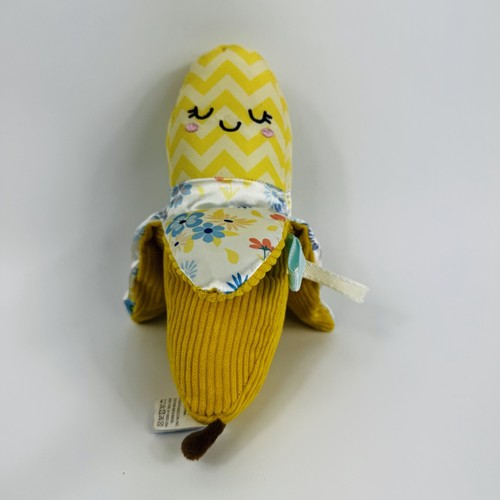Squishables Picnic Baby Toy Banana Rattles Lovey Satin Yellow 8” Retired