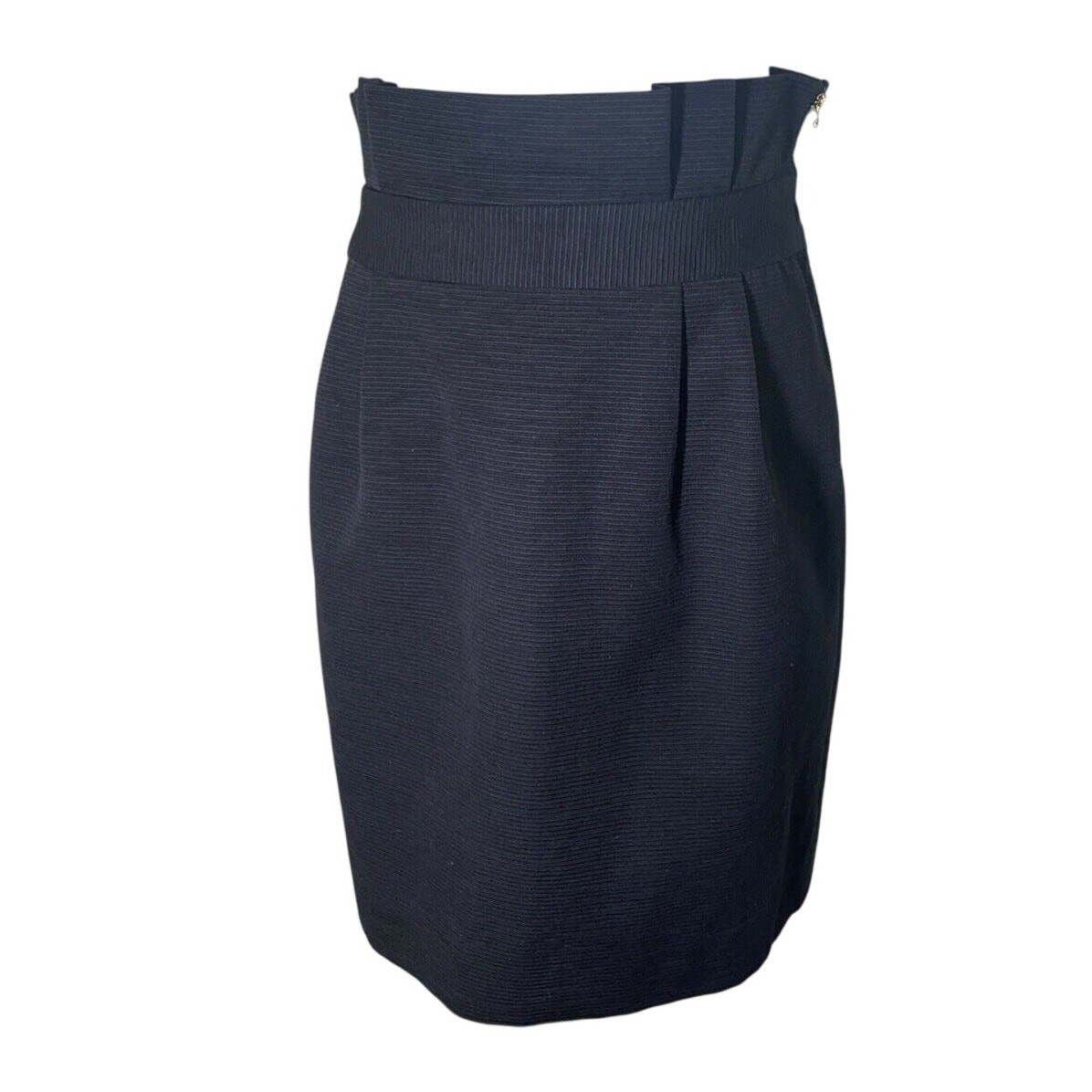 Kate Spade Black Classsic Skirt Paper Bag Top Textured Size 4 Gold Zipper