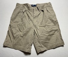 Polo Ralph Lauren Tyler Shorts 36 Khaki Pleated 100 Cotton Chino 9" Inseam