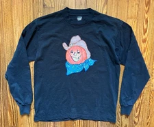 Vintage Halloween Single Stitch Long Sleeve Tee Screen Stars Cowboy Lg 90s