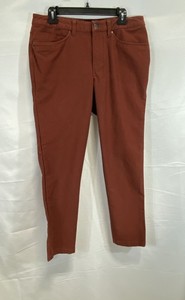 Unbranded Women's Terracotta Moto Knee Skinny Chino Pants Sz 32x28