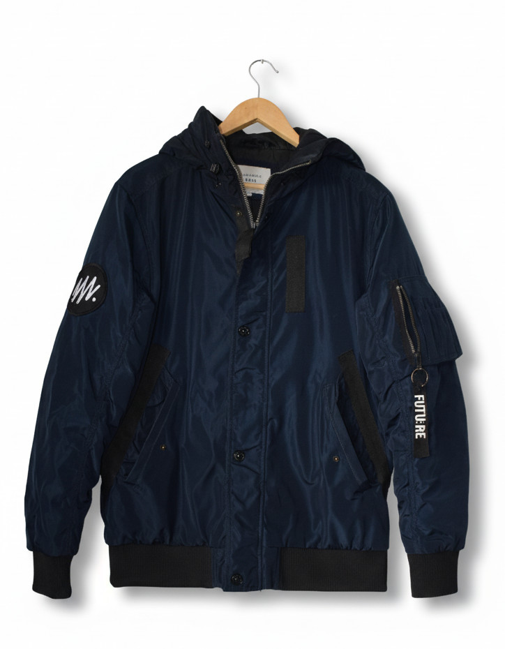 Jack & Jones Core Men's Navy Blue Hooded Bomber Jacket image 2