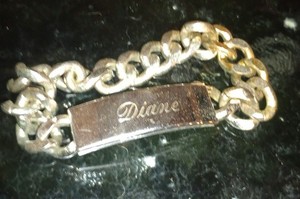 Vintage Bracelet Silver Tone Name Diane.