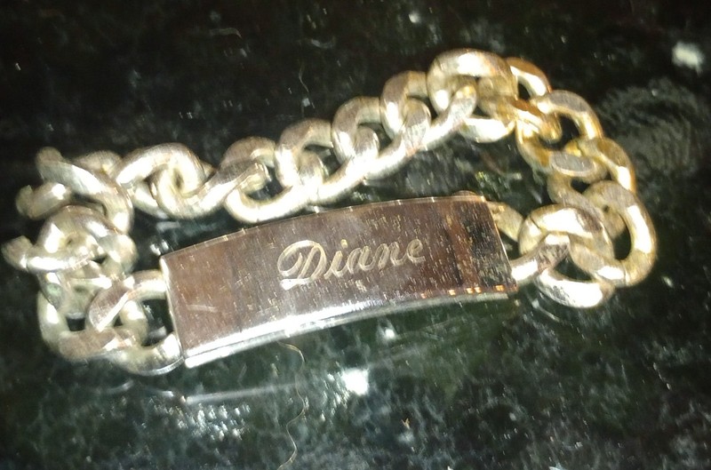 Vintage Bracelet Silver Tone Name Diane.