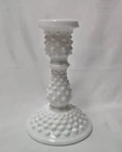Vintage Fenton White Hobnail Milk Glass Candle Holder 5-3/4" Tall for Taper