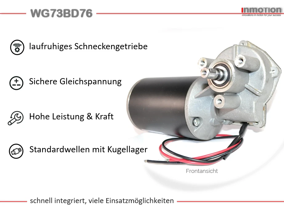 -WG73BD76-12V-Ø10mm  Getriebemotor 85U/min  75Watt Universal Ø10mm Welle - Bild 3 von 4