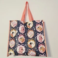 Dogs Round Frames Ornaments Stars Bows Shopping Gift Bag Tote T.J. TJMaxx New