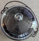 Rare Dual Wagner Ware Griswold 5 QT. USA model C Dutch Oven Original Glass Lid