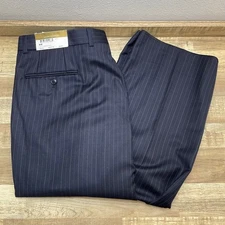 Donald J Trump Luxury Separates Dress Pants Men's 38 Navy Pinstripe Wool