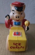 1950'S PORKY PIGGY ICECREAM SELLER 3396 FRICTION RUNNING TOY MINT IN BOX