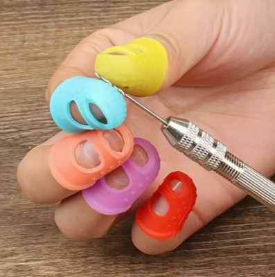 3 Stück Nähen Fingerschutz Fingerhülle rutschfest Silikon Fingerbetten