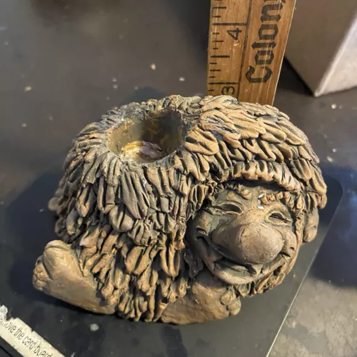 Vintage Oddities Ugly Pottery Troll Candle Holder Air Plant Holder Unique Decor