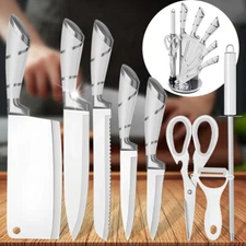 9PCS Kitchen Knife Set Stainless Steel Ultra Sharp Steak Cooking Chef Knives USA