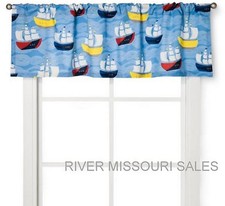 Nautical Sailing Boats Window Valance, Vivid Colors, Dimensions: 54" x 15" - NEW