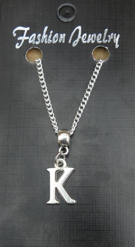 Alphabet Letter K Pendant Necklace 18 