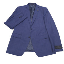 598 John Varvatos Star Blue Screen Weave Wool Suit Jacket Blazer Mens Size 42R