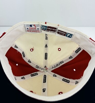 Vintage 90s New York Yankees Hat Red White Fitted Cap Men's