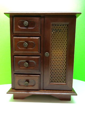 VINTAGE DRESSER TOP LONDON LEATHER MUSICAL WOOD JEWELRY BOX...NICE! | eBay