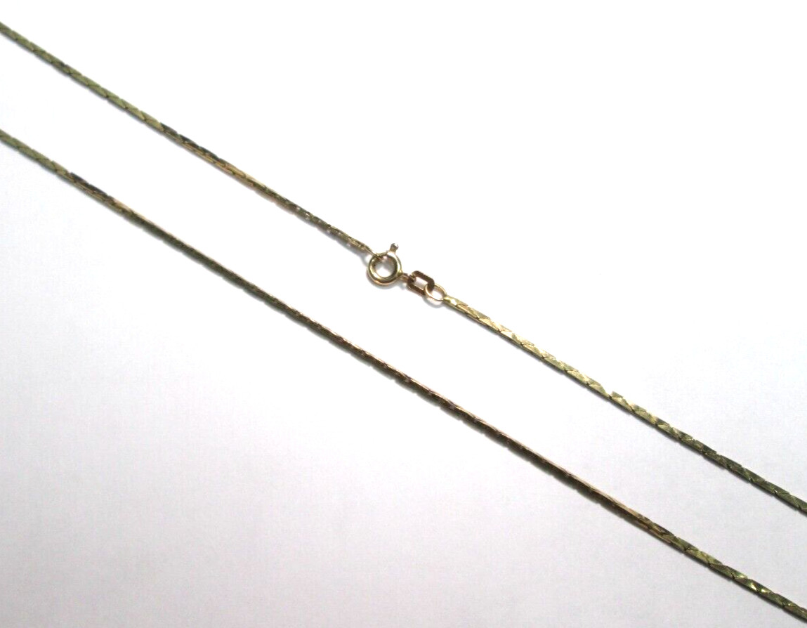 Solid Real 14K Yellow Gold Thin Herringbone Chain… - image 10