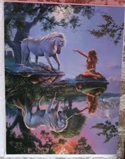 Beautiful Leaning Tree UNICORN MERMAID Card Envelope & Unicorn Money